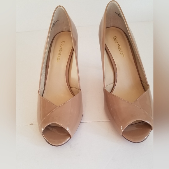 Enzo Angiolini  Faux Patent Leather Stilleto High Heels Taupe/Nude Size 8.5 - Picture 3 of 16